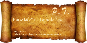 Posztós Teodóra névjegykártya